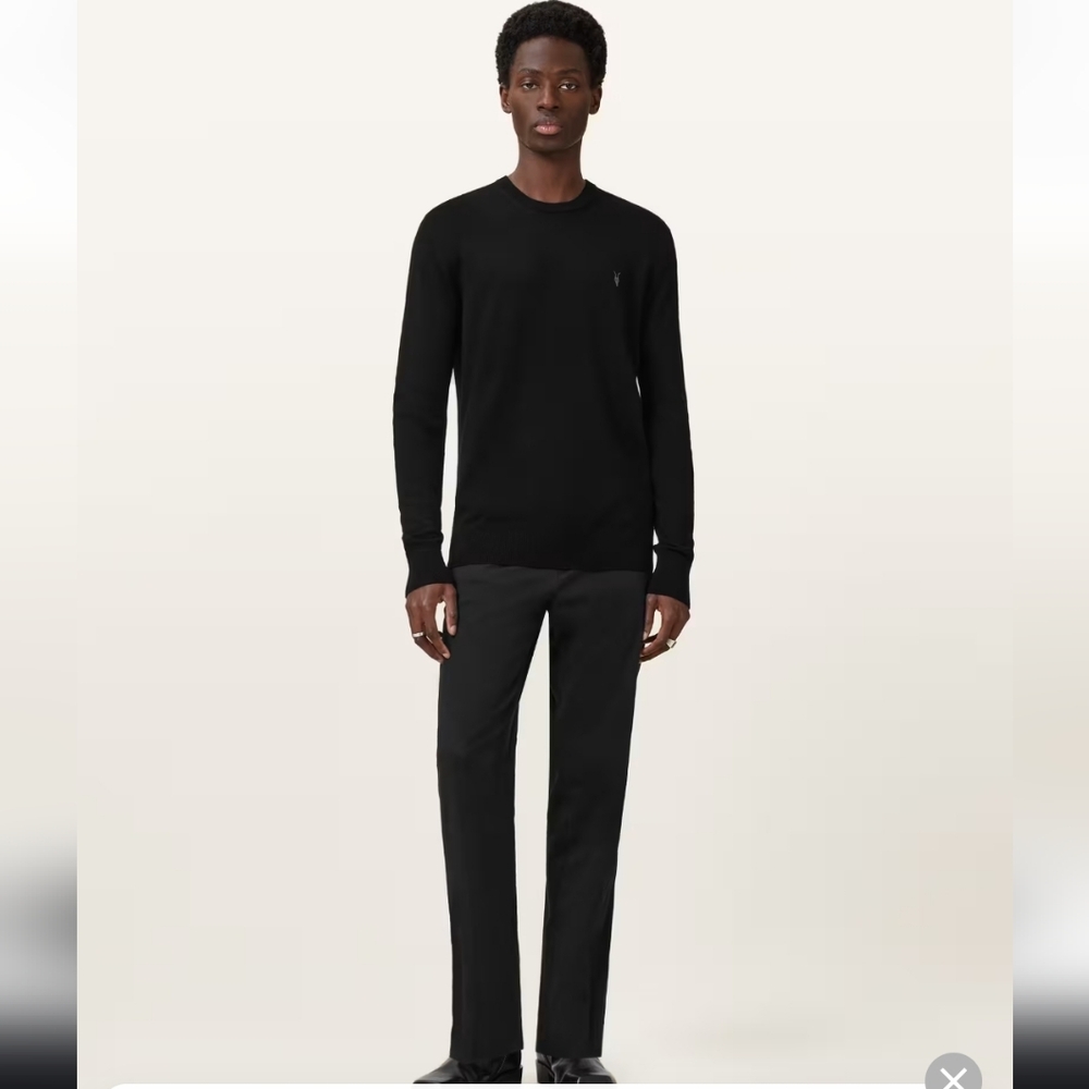 All Saints Black Long Sleeve Men's Light Sweater. - Picture 2 of 12